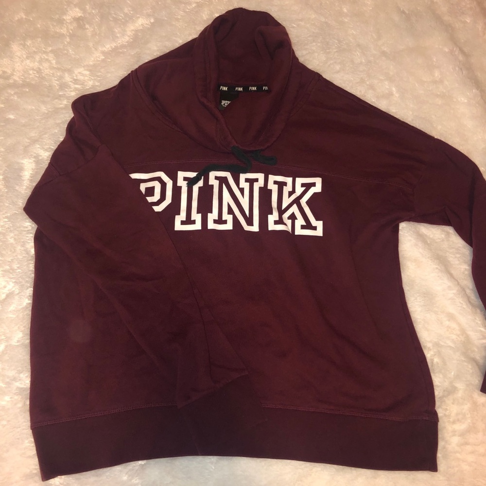Victoria’s Secret PINK Burgundy Cowl Neck Sweater